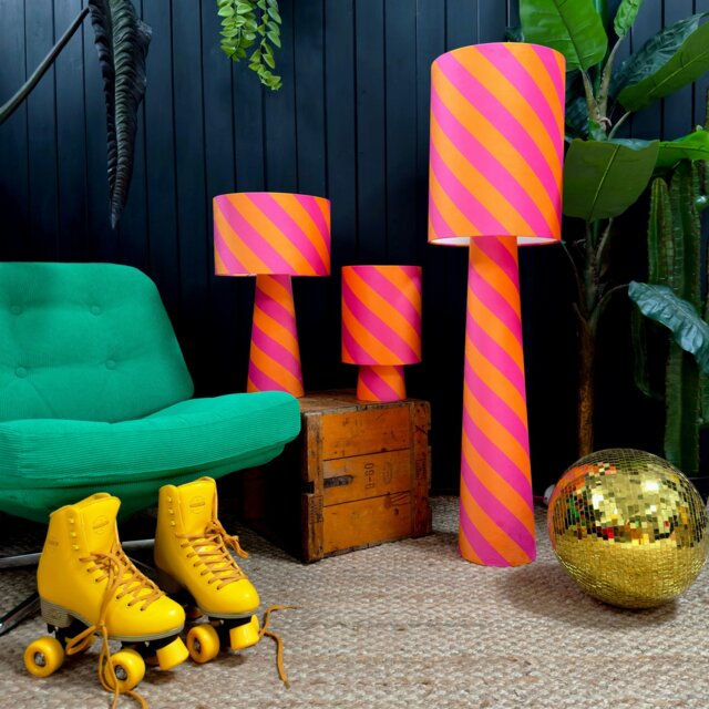 Rackhams Portable Helter Skelter Velvet lamps in Tutti Frutti - Maxi - 112cm Height - Rechargeable LED Bulb - image 1
