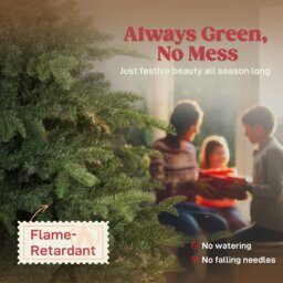 Rackhams 5ft Christmas Tree, Hinged Xmas Tree with Realistic Branches - 107 x 107 x 150 cm - thumbnail 5