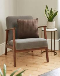 Rackhams Brown Cable Knit Cushion - thumbnail 2