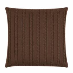 Rackhams Brown Cable Knit Cushion - thumbnail 1