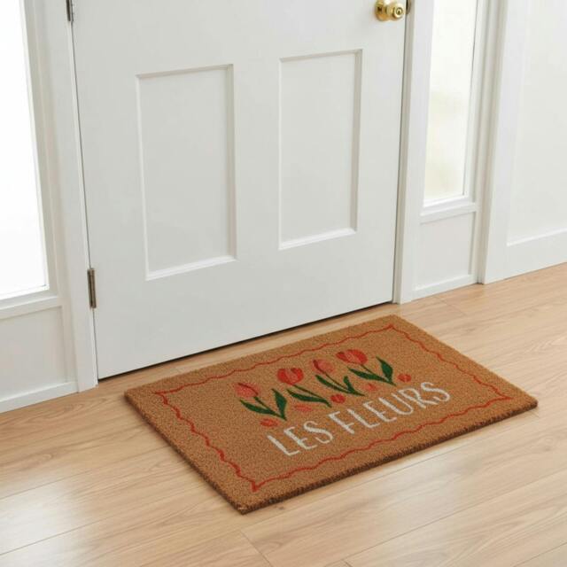 Rackhams Les Fleurs Tulip Natural Coir Welcome Doormat - image 1
