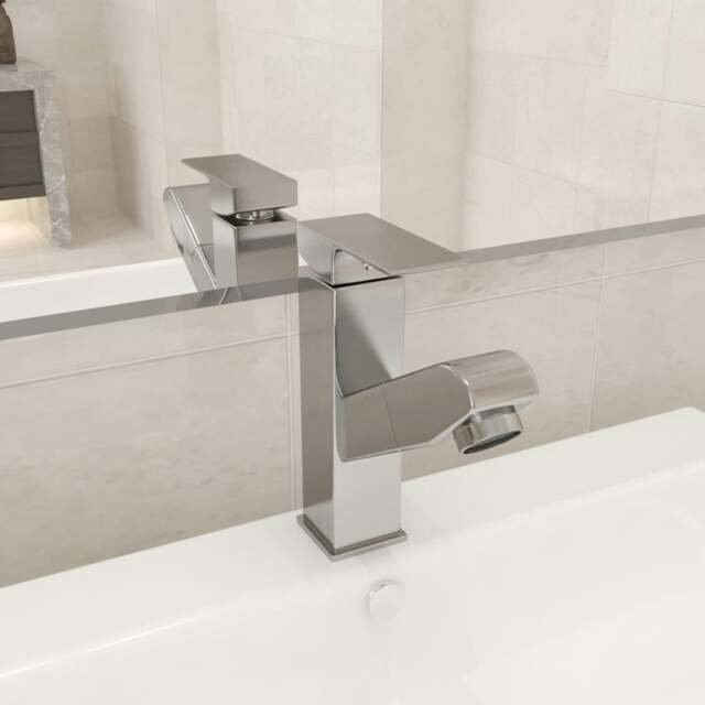 Rackhams Bathroom Basin Faucet with Pull-out Function Silver 157x172 mm