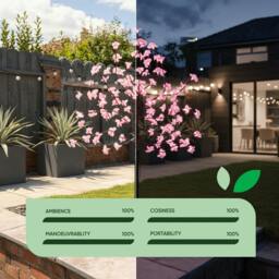 Rackhams Solar Cherry Blossom Tree with 100 LED Lights - thumbnail 5