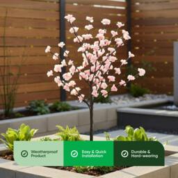 Rackhams Solar Cherry Blossom Tree with 100 LED Lights - thumbnail 3