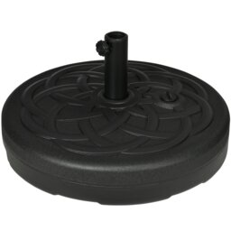 Rackhams Garden Parasol Base Holder, Outdoor Market Umbrella Stand Weight with Built-In Handle, 25kg Water or 35kg Sand Filled, Black - thumbnail 2
