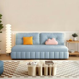 Rackhams Sokolov Single Seater Sofa Bed, Two Seater Sofa Bed, Blue - Blue - 100cm (With One Drawer ) - thumbnail 1