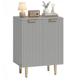 Rackhams Sideboard Buffet Cabinet with Adjustable Shelf, Grey - thumbnail 2
