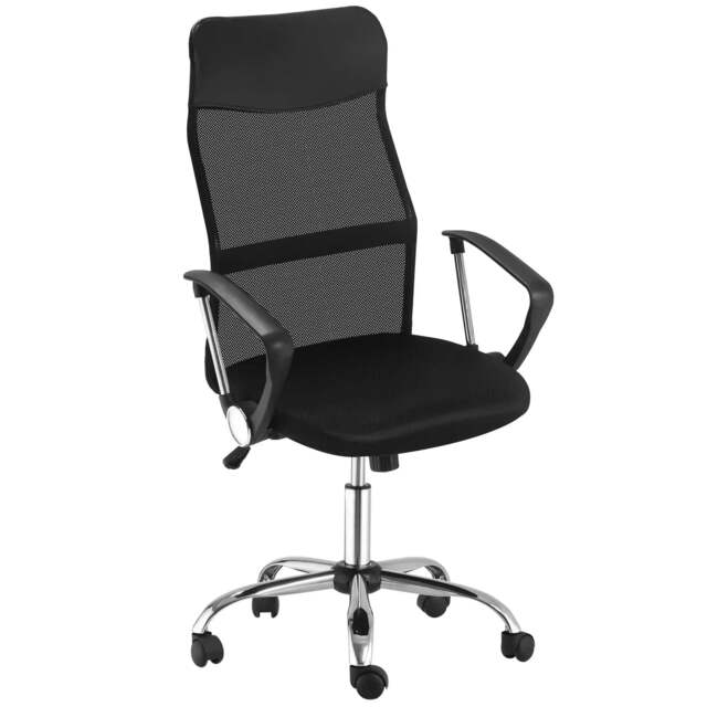 Rackhams Ergonomic Office Chair Mesh Chair with Adjustable Height Tilt Function Black - image 1