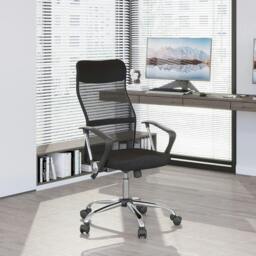 Rackhams Ergonomic Office Chair Mesh Chair with Adjustable Height Tilt Function Black - thumbnail 2
