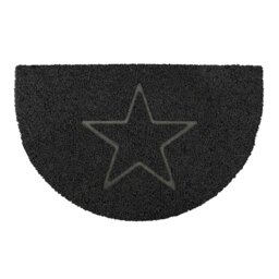 Rackhams Star Half Moon Doormat in Black - Black - Vinyl - 1