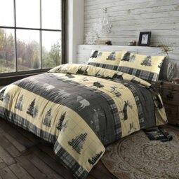 Rackhams Brushed Cotton Flannelette Tartan Stag Duvet Cover Set - Red - Double - thumbnail 6