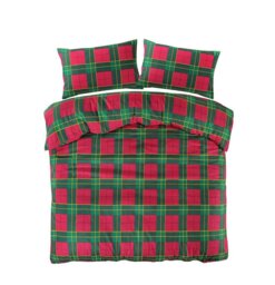 Rackhams Brushed Cotton Flannelette Tartan Stag Duvet Cover Set - Red - Double - thumbnail 5