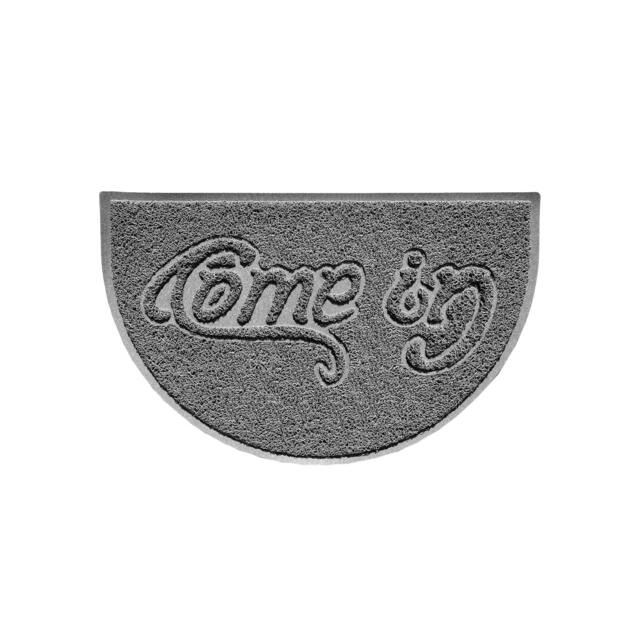 Rackhams Come In Embossed Halfmoon Spaghetti Indoor/Outdoor Doormat - Grey - Yes (Suitable for Indoor) - image 1