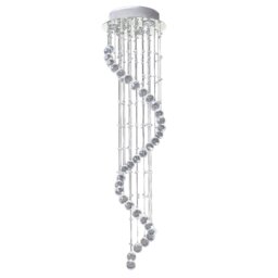 Rackhams Modern Crystal Droplet Ceiling Light Stainless Steel Bedroom Hallway - thumbnail 2