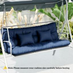 Rackhams Outdoor Seat Cushions Back Cushion with 2 Pillows, Water Repellent Seat Pads for 3-Seater Chair, Swing, Sofa - Green - 150 x 50 x 10 cm - thumbnail 4