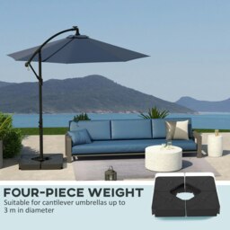 Rackhams Umbrella Weights for Offset Parasols, 64kg Sand/55kg Water Filled - thumbnail 3