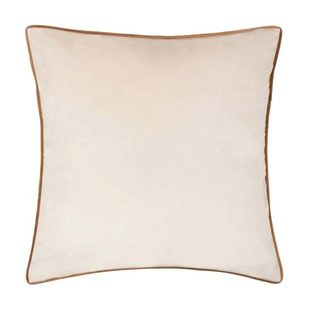 Rackhams Meridian Velvet Cushion Cover - Ecru/Ginger - 45cm x 45cm - Ecru/Ginger - 100% Polyester - image 1