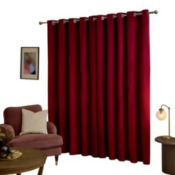 Rackhams Ultimate Velvet Blackout Curtains - Burgundy - 229cm x 137cm - Burgundy - 100% Polyester