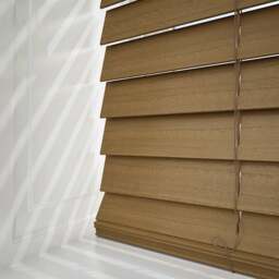 Rackhams Truffle Faux Wood Fine Grain Venetian Blinds with Strings - 220cm - thumbnail 2