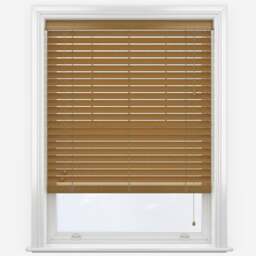 Rackhams Truffle Faux Wood Fine Grain Venetian Blinds with Strings - 220cm - thumbnail 3