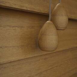 Rackhams Truffle Faux Wood Fine Grain Venetian Blinds with Strings - 220cm - thumbnail 4