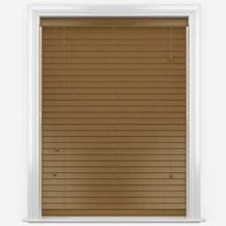 Rackhams Truffle Faux Wood Fine Grain Venetian Blinds with Strings - 220cm - thumbnail 1
