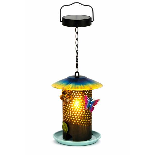 Rackhams Solar Bird Feeder – Hanging Feeder with LED Light - image 1