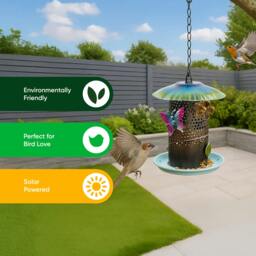 Rackhams Solar Bird Feeder – Hanging Feeder with LED Light - thumbnail 6