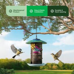 Rackhams Solar Bird Feeder – Hanging Feeder with LED Light - thumbnail 3