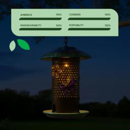 Rackhams Solar Bird Feeder – Hanging Feeder with LED Light - thumbnail 5