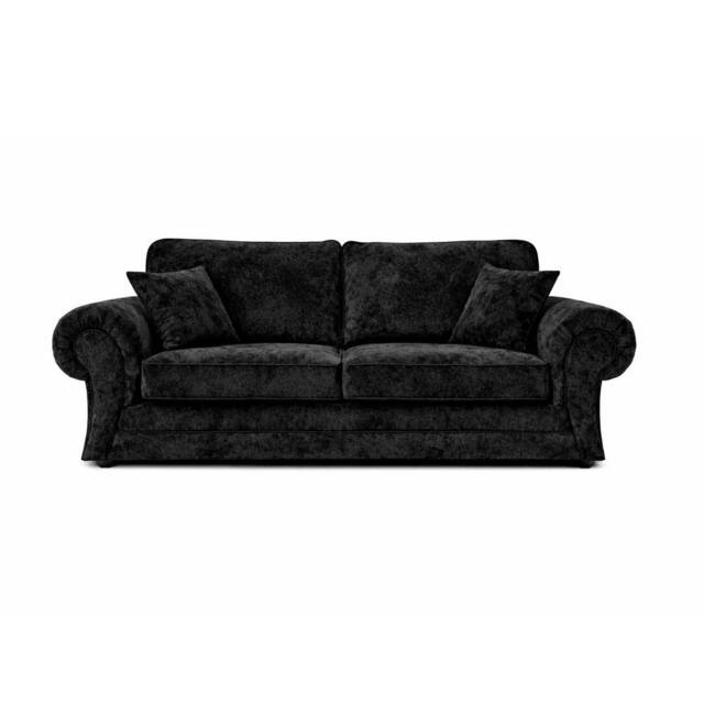 Rackhams Tova Living Room Furniture Range - Black Crushed Velvet - 3 Seater - image 1