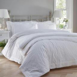 Rackhams Balmoral Embroidered Duvet Cover Set - White - Single