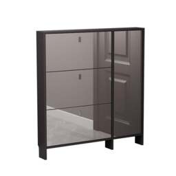 Rackhams Knauss Mirrored Shoe Storage, Halllway - Black - 120cm - thumbnail 6