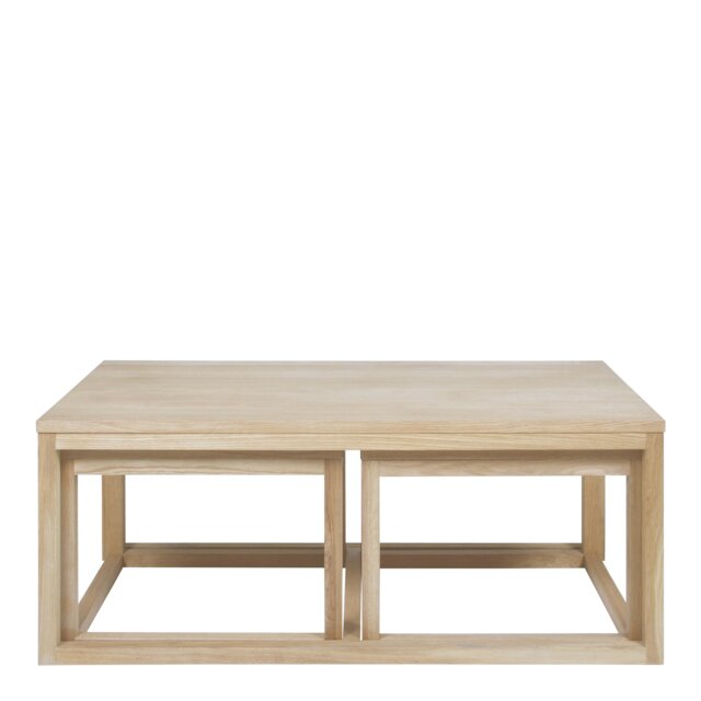 Rackhams Cornus Coffee Table in Oak Set of 3 - 1 - Natural - Brown - image 1