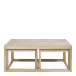 Rackhams Cornus Coffee Table in Oak Set of 3 - 1 - Natural - Brown - thumbnail 1