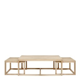 Rackhams Cornus Coffee Table in Oak Set of 3 - 1 - Natural - Brown - thumbnail 2