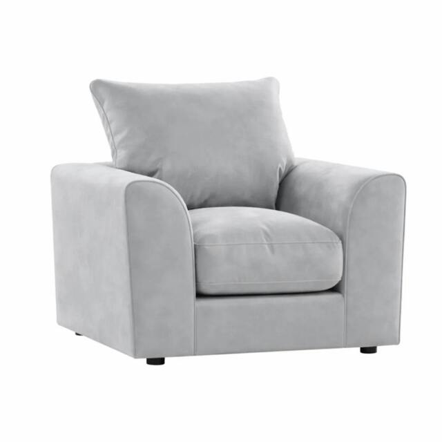 Rackhams Gavelle Living Room Furniture Range - Armchair - Plush Silver - image 1