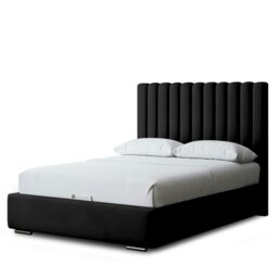 Rackhams Evangeline Ottoman Bed with Upholstered Headboard - Black - King / 5ft - thumbnail 2