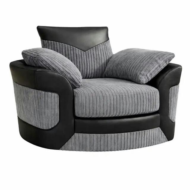 Rackhams Amara Living Room Furniture Range - Black & Grey - Swivel Chair - image 1