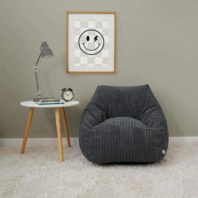 Rackhams Indoor Snuggle Bean Bag Chair for Kids - Children's Jumbo Cord - Slate Grey - image 1