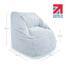 Rackhams Indoor Snuggle Bean Bag Chair for Kids - Children's Jumbo Cord - Slate Grey - thumbnail 5