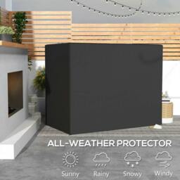 Rackhams 3-Seat Outdoor Garden Swing Chair Protective Cover Water UV Resistant, 240L x 133Wcm, Dark Grey - thumbnail 4