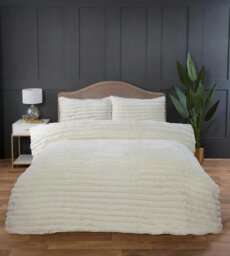 Rackhams Rabbit Fur Vanilla white Duvet Cover Set - Double - thumbnail 1