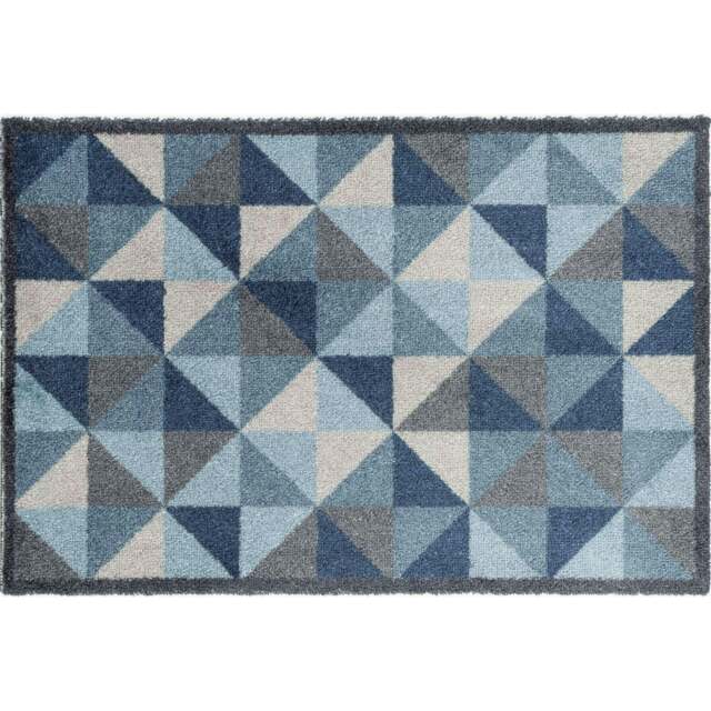 Rackhams Washable Geometric Blue 50x75 cm Mat - image 1