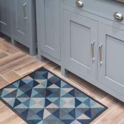 Rackhams Washable Geometric Blue 50x75 cm Mat - thumbnail 4