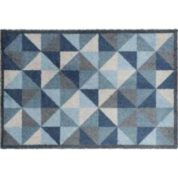 Rackhams Washable Geometric Blue 50x75 cm Mat - thumbnail 1