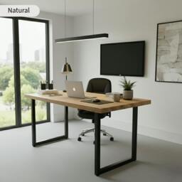 Rackhams Premium Solid Oak Office Desk - 170 - 80 - thumbnail 2