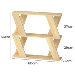 Rackhams Slim Side Table with Storage Shelf Sofa End  Accent Table Wooden 2 Tier - thumbnail 3