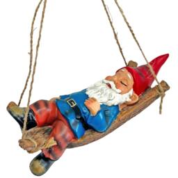 Rackhams Sleeping Gnome in a Hammock Hanging Garden Ornament - thumbnail 2