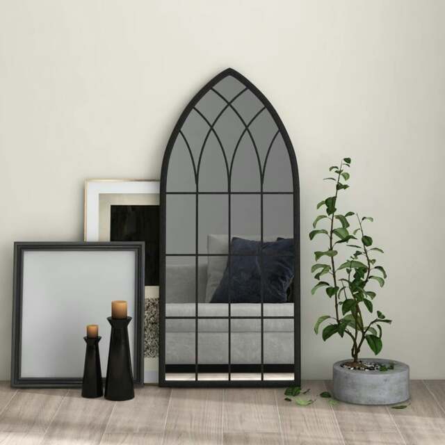 Rackhams Mirror Black 100x45 cm Iron for Indoor Use